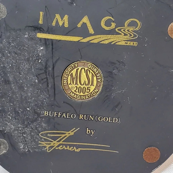 2005 Imago Buffalo Run Gold Ceramic Sculpture signed Stephen Herrero *READ* - Picture 9 of 16